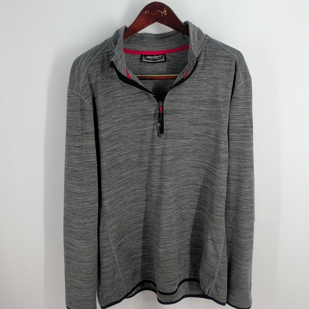 Avalanche Long Sleeve Mock Neck Outdoor Quarter Zip Pullover Top Gray‎ Size XL